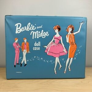 Vintage 1963 Mattel Barbie Midge Doll Carrying Case Blue Vinyl Wardrobe ONLY